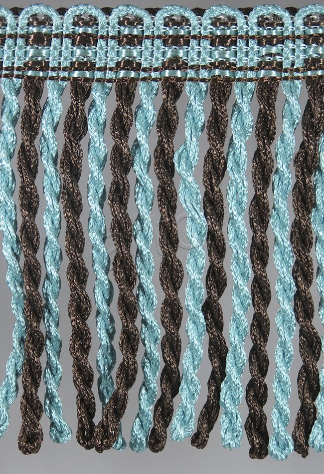 perde saçağı burgulu (turkuaz kahve çift renk) 3326