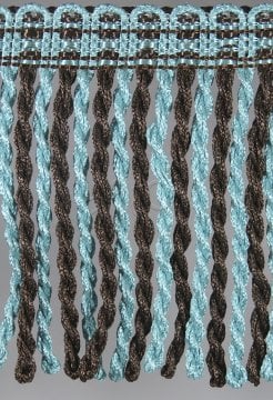 perde saçağı burgulu (turkuaz kahve çift renk) 3326