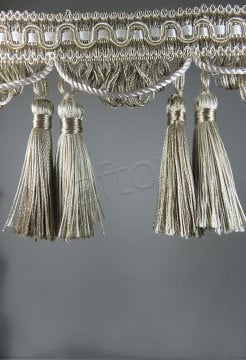 perde saçağı çift püsküllü rosa 04 (v-2) vizon-krem çift renk 9559