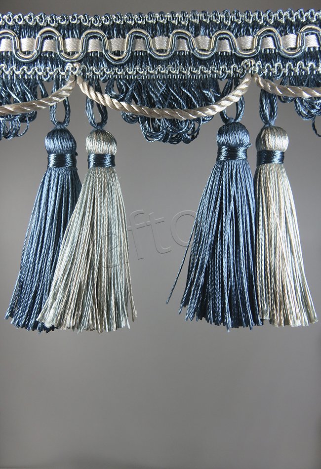 perde saçağı çift püsküllü rosa 04(v-5) petrol mavisi-mint çift renk 9566