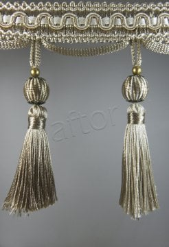 perde saçağı püsküllü rosa 05 (v-2) vizon-krem çift renk 9569