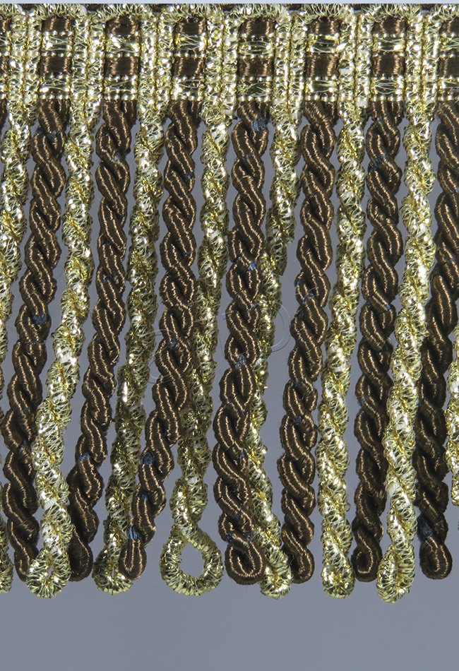 perde saçağı  burgulu (kahve sarı yarı simli) 3521