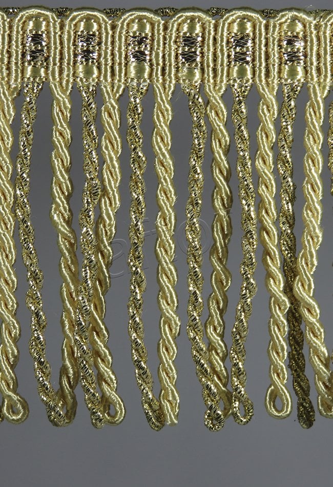 perde saçağı  burgulu (sarı gold yarı simli) 3542