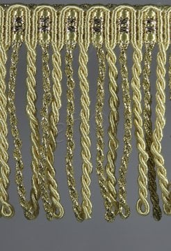 perde saçağı  burgulu (sarı gold yarı simli) 3542