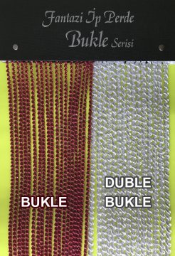 ip perde duble bukle serisi Duble Bukle-008 Pembe-Gümüş
