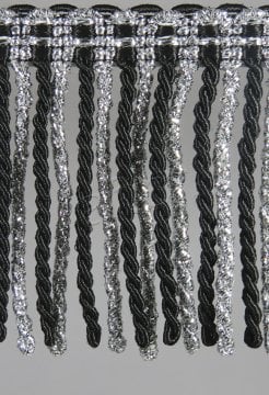 perde saçağı burgulu (siyah gümüş yarı simli) 3557