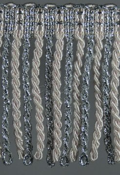 perde saçağı  burgulu (krem gümüş yarı simli) 3566