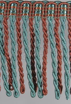 perde saçağı  burgulu (kiremit turkuaz çift renk) 3581