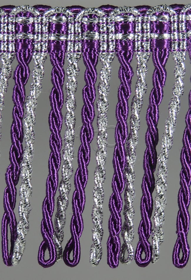 perde saçağı  burgulu (mürdüm gümüş yarı simli) 3583