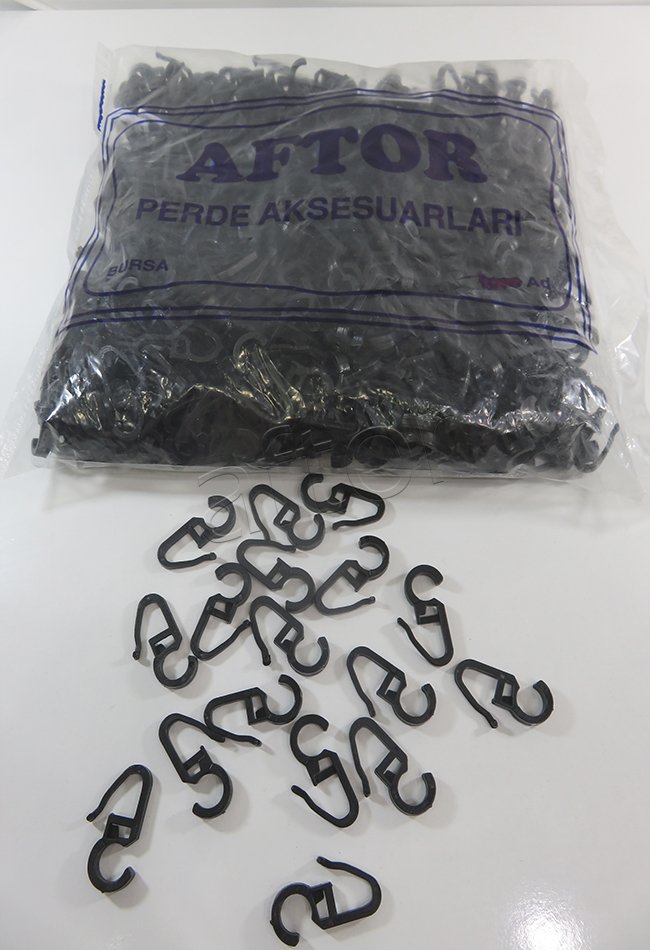 klips rustik klipsi perde klipsi plastik klips halka klipsi  siyah 9619