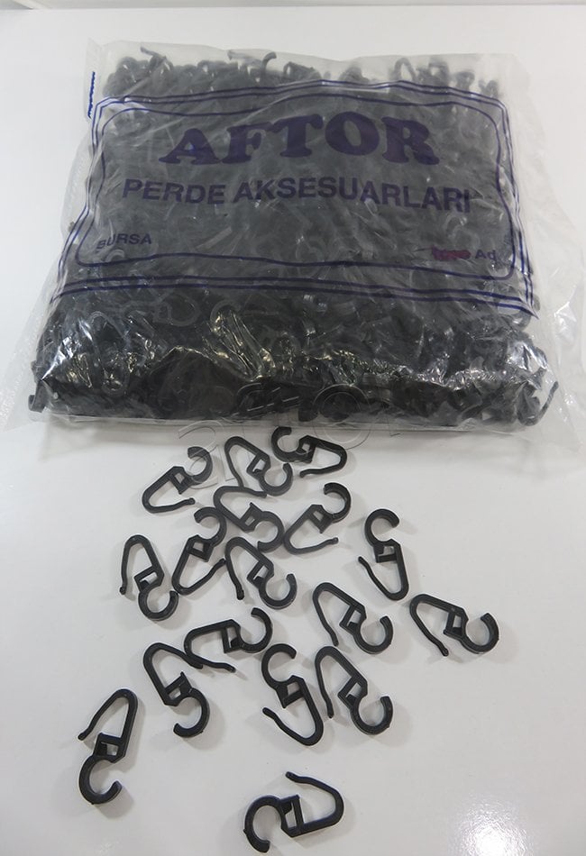 klips rustik klipsi perde klipsi plastik klips halka klipsi  siyah 9619