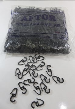 klips rustik klipsi perde klipsi plastik klips halka klipsi  siyah 9619