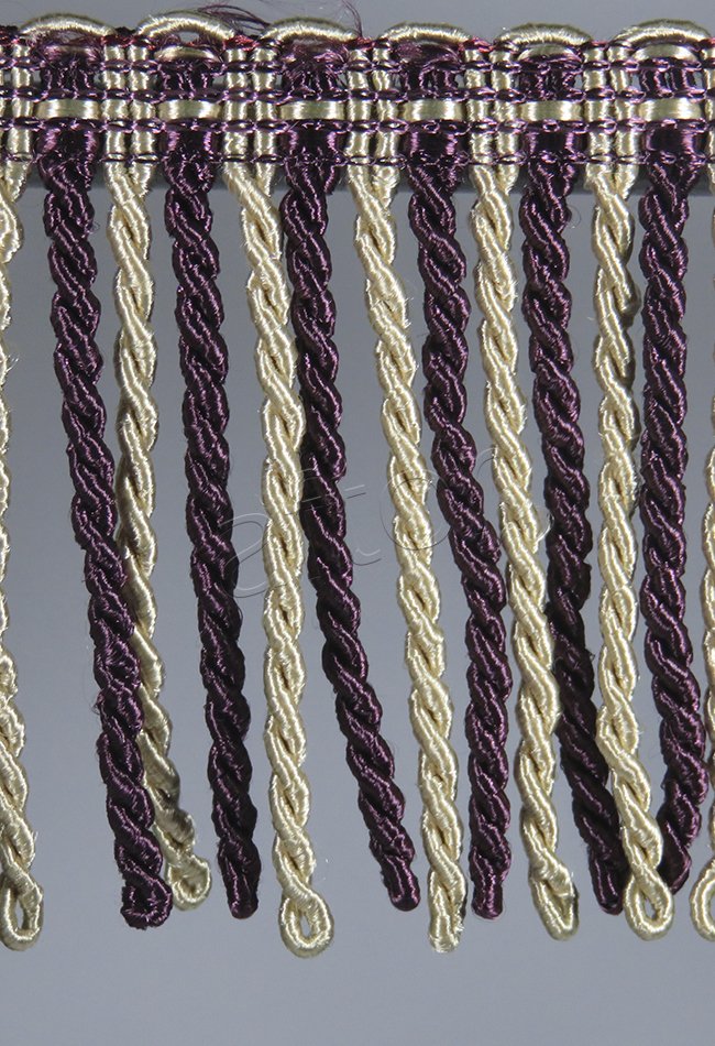 perde saçağı  burgulu (mürdüm krem çift renk) 3601