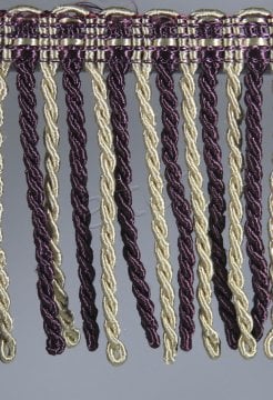 perde saçağı  burgulu (mürdüm krem çift renk) 3601