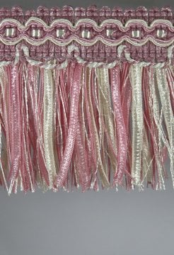 perde saçağı 3010 saçak  fırfırlı (pembe krem çift renk) 3222