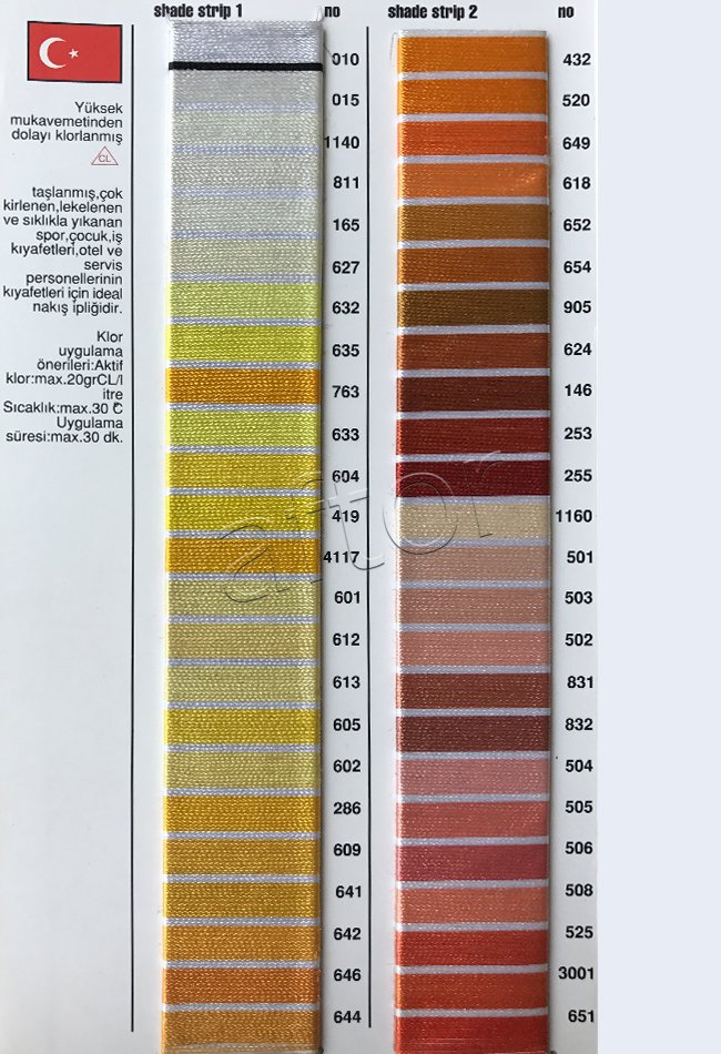 püskül 60 cm  kartela-1 Strip-2 No: 651