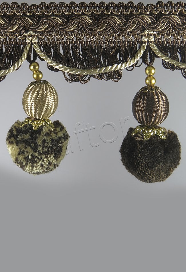 perde saçağı 500 saçak  ponponlu (kahve vizon) 2769