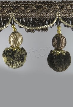 perde saçağı 500 saçak  ponponlu (kahve vizon) 2769