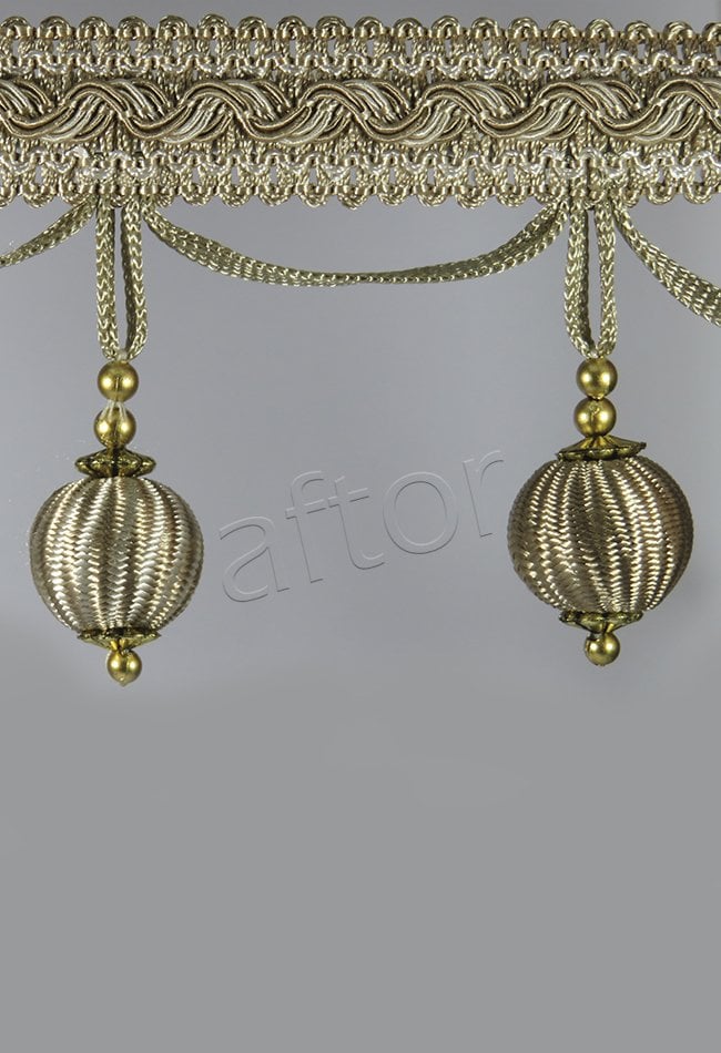 perde saçağı 300 saçak   ponponlu (vizon krem çift renk) 2810