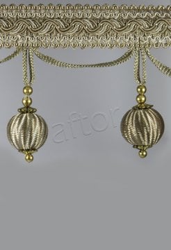 perde saçağı 300 saçak   ponponlu (vizon krem çift renk) 2810