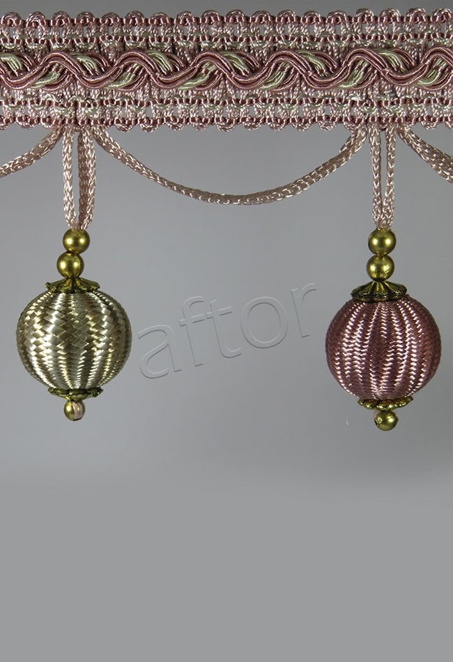 perde saçağı 300 saçak  ponponlu (pudra vizon çift renk) 2819