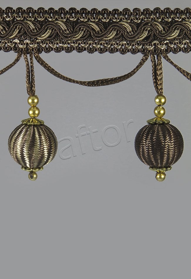 perde saçağı 300 saçak  ponponlu (kahve vizon çift renk) 2821