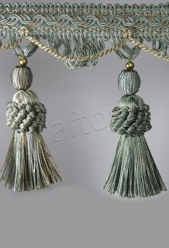 perde saçağı 400 saçak  püsküllü (su yeşili vizon çift renk) 2788