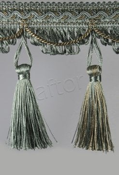 perde saçağı 200 saçak püsküllü (su yeşili vizon çift renk) 2847