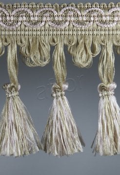 perde saçağı püsküllü (vizon pudra çift renk) 3604