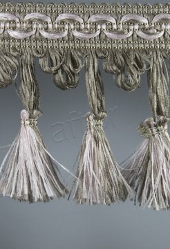 perde saçağı  püsküllü (vizon pembe çift renk) 3655