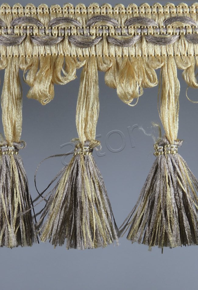 perde saçağı püsküllü (sütlü kahve) 3672