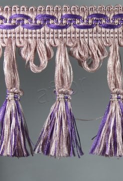 perde saçağı  püsküllü (pudra mor çift renk) 3713