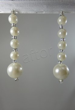 perde boncuğu inci boncuk (12 mm) krem  0005