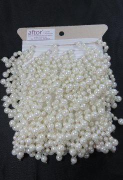 perde boncuğu inci boncuk (12 mm) krem  0005