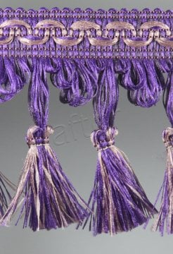 perde saçağı  püsküllü (mor pembe çift renk) 3756