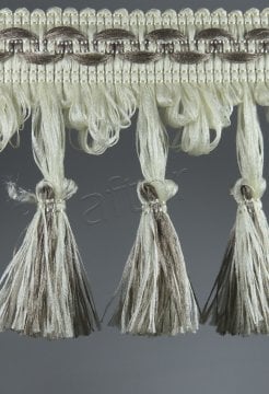 perde saçağı  püsküllü (krem vizon çift renk) 3759