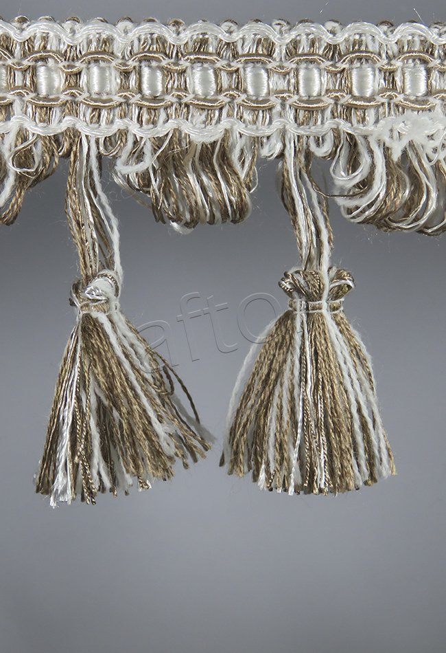 perde saçağı  püsküllü (vizon krem çift renk) 3854