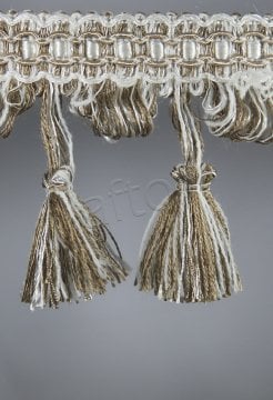 perde saçağı  püsküllü (vizon krem çift renk) 3854