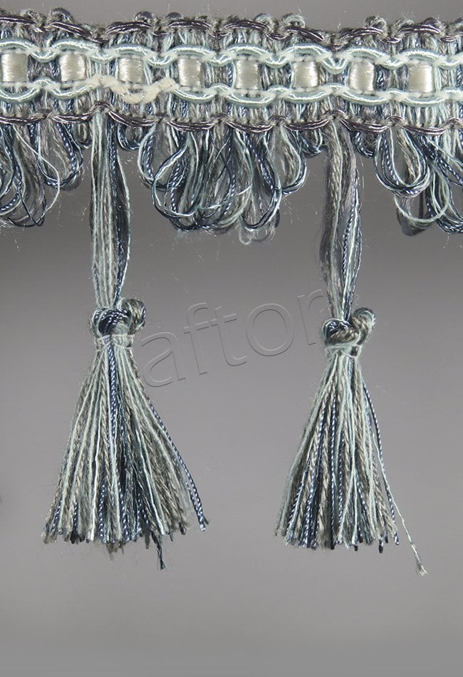 perde saçağı  püsküllü (mavi) 3860