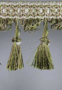 perde saçağı  püsküllü (yeşil vizon çift renk) 3869