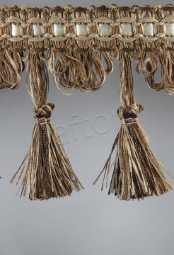 perde saçağı  püsküllü (açık kahve) 3877