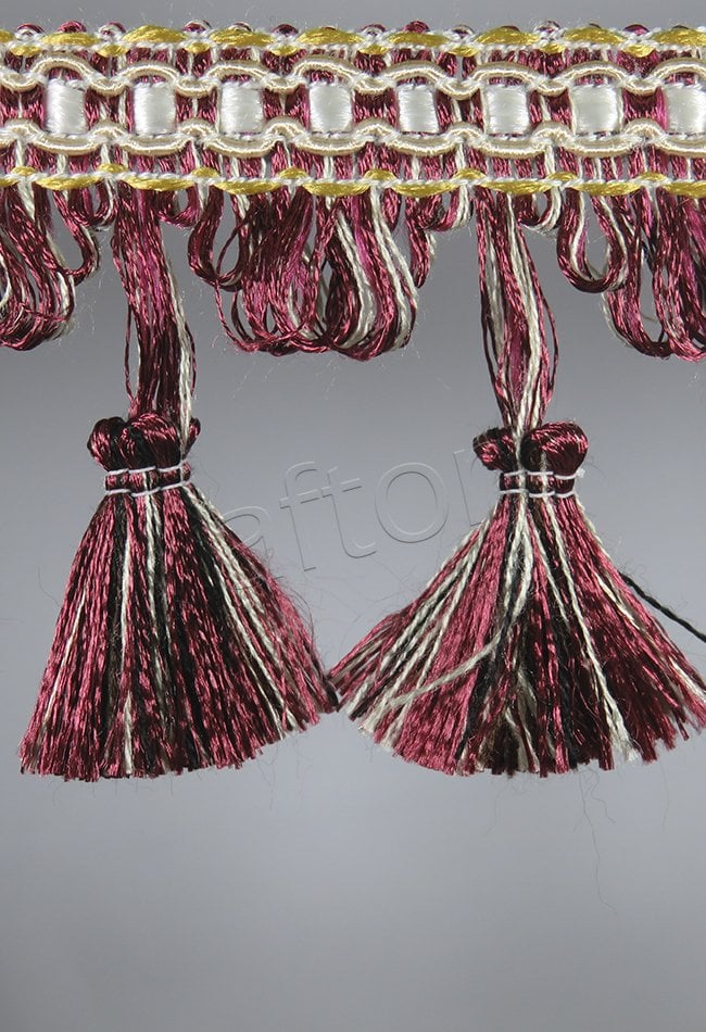 perde saçağı  püsküllü (bordo) 3886