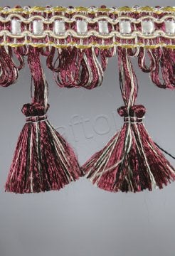 perde saçağı  püsküllü (bordo) 3886