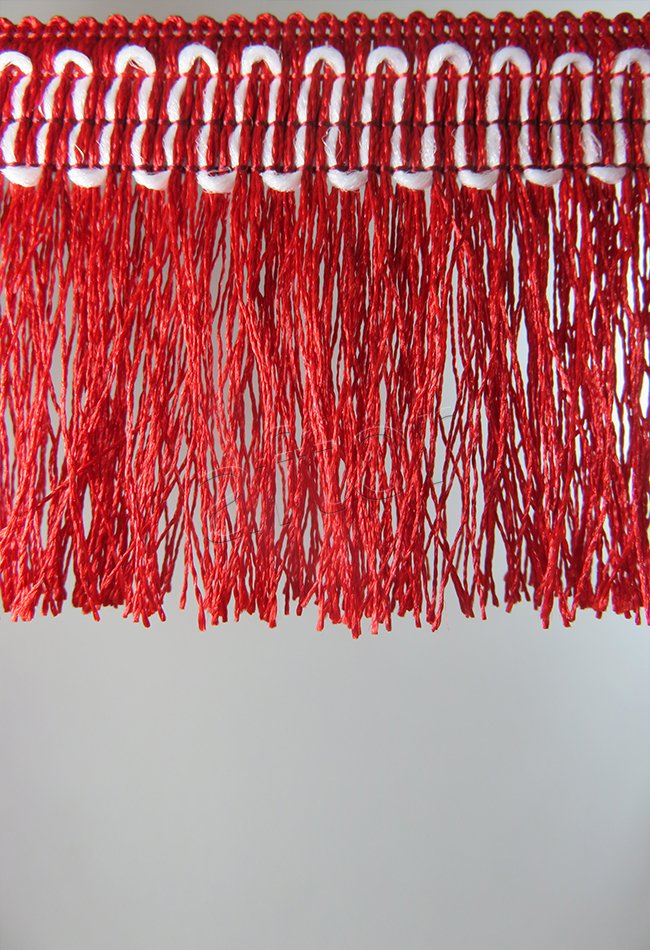 perde saçağı fırfırlı ip saçak kırmızı 0138