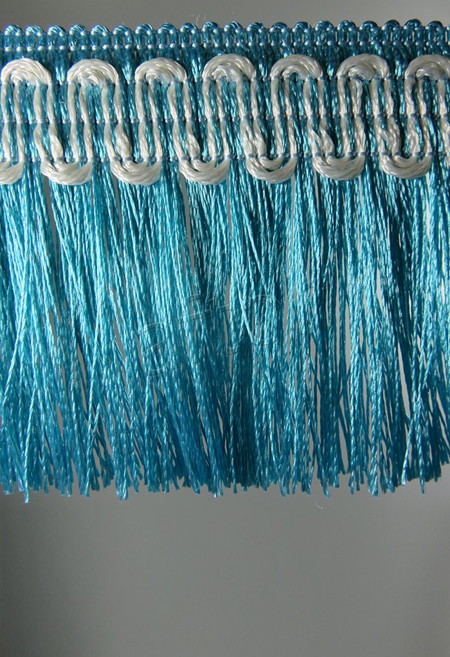 perde saçağı fırfırlı ip saçak turkuaz mavi 0141