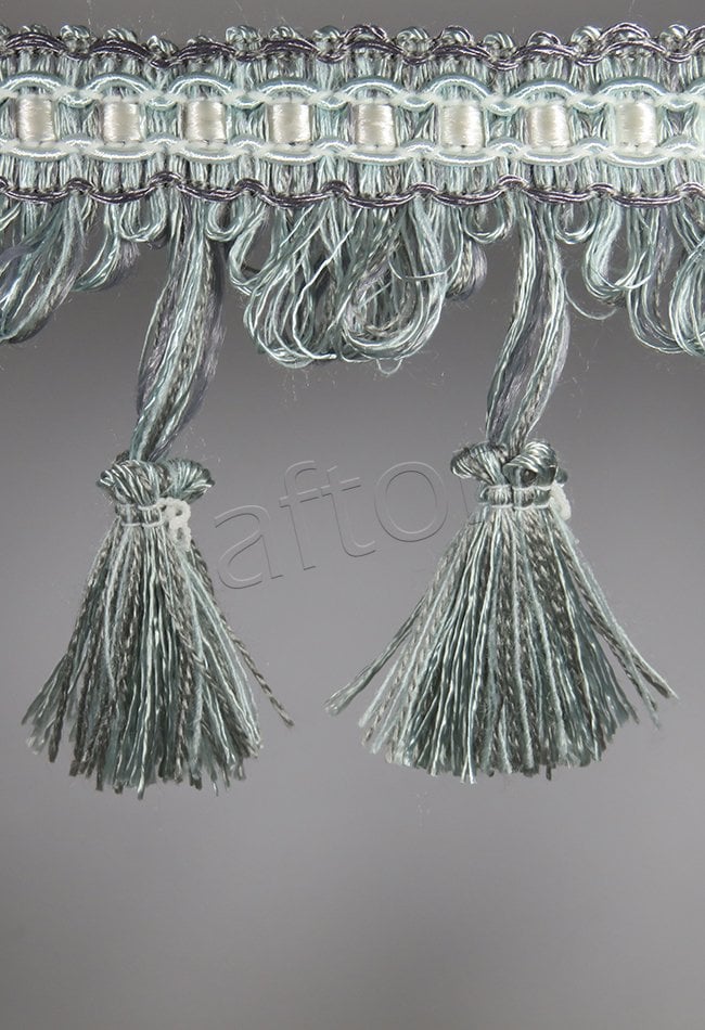 perde saçağı  püsküllü (su yeşili vizon) 3895