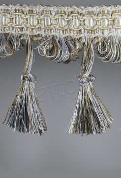 perde saçağı  püsküllü (açık mavi vizon çift renk) 3898