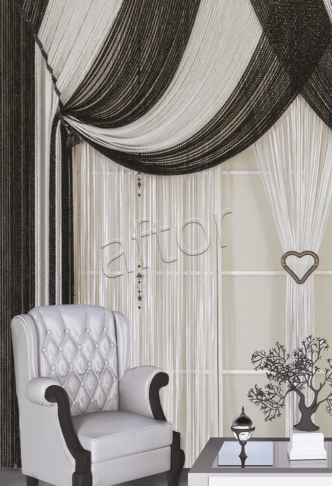 ip perde kruvaze ipi duble bukle serisi Kruvaze Duble Bukle-001 Beyaz-Gümüş