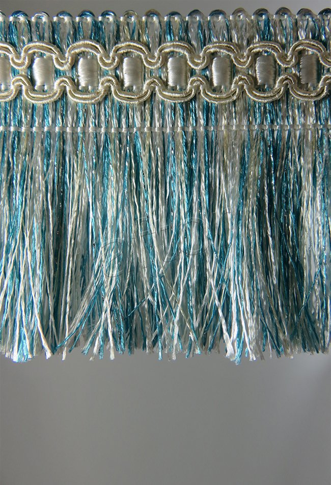 perde saçağı fırfırlı ip saçak petrol mavisi-krem 0168