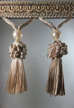 perde saçağı püsküllü rosa 07 (v-2) vizon-krem çift renk 0120